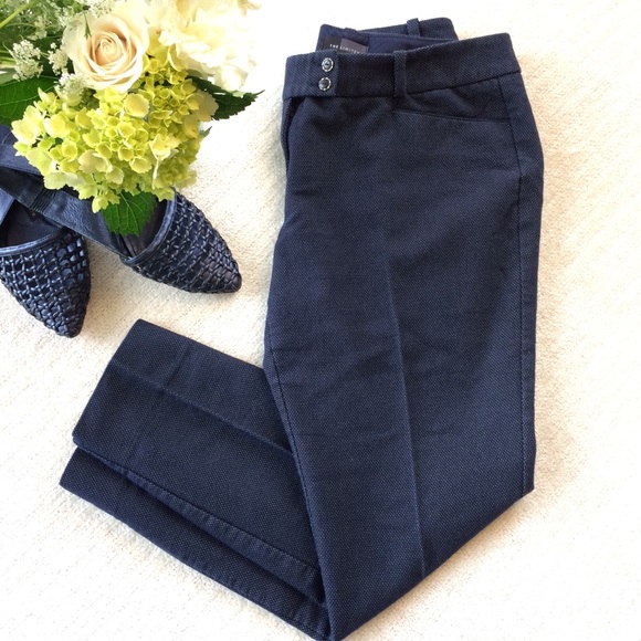 The Limited Pants - Navy Dot Ankle Dress Pant